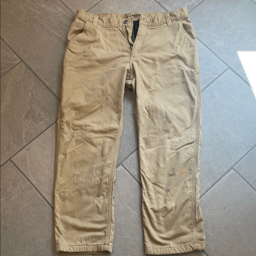 Carhartt Rugged Flex Relaxed Fit Canvas Knit-Lined Utility Work Pant Size 38x30